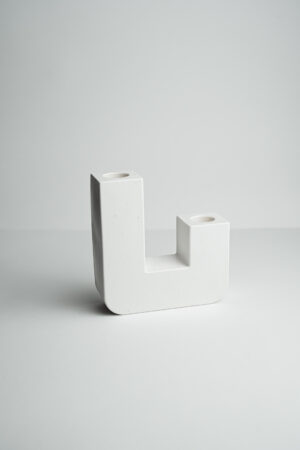 minimal candlestick white