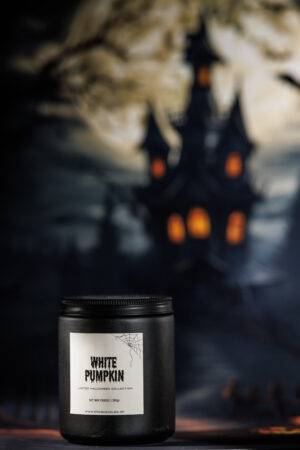 white pumpkin candle