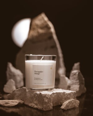 pineapple + mango candle